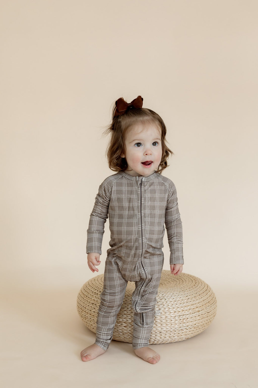 Baby Zip Sleeper – Brown Cocoa Plaid