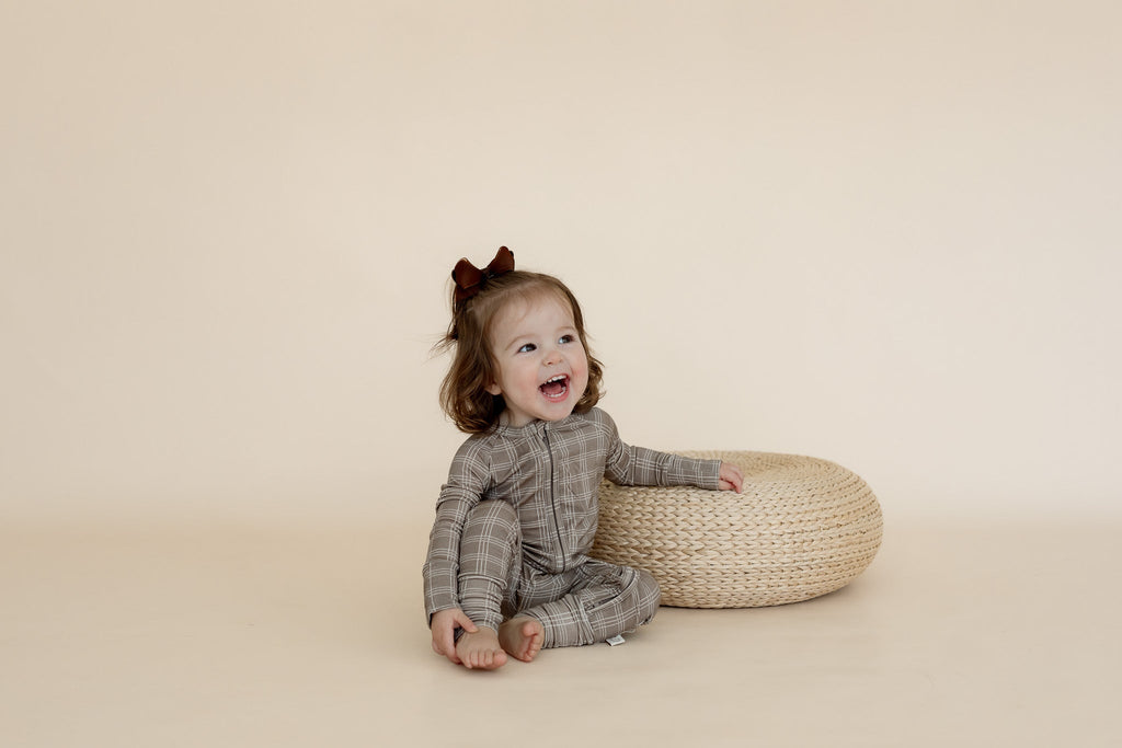 Baby Zip Sleeper – Brown Cocoa Plaid