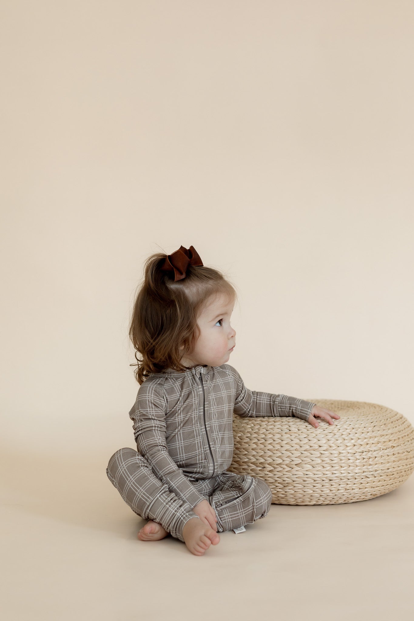 Baby Zip Sleeper – Brown Cocoa Plaid