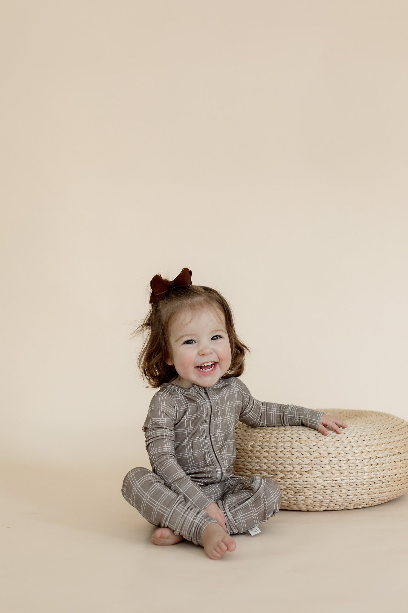 Baby Zip Sleeper – Brown Cocoa Plaid