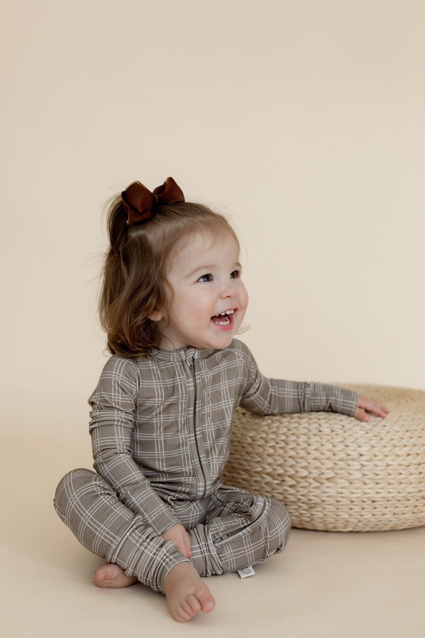 Baby Zip Sleeper – Brown Cocoa Plaid