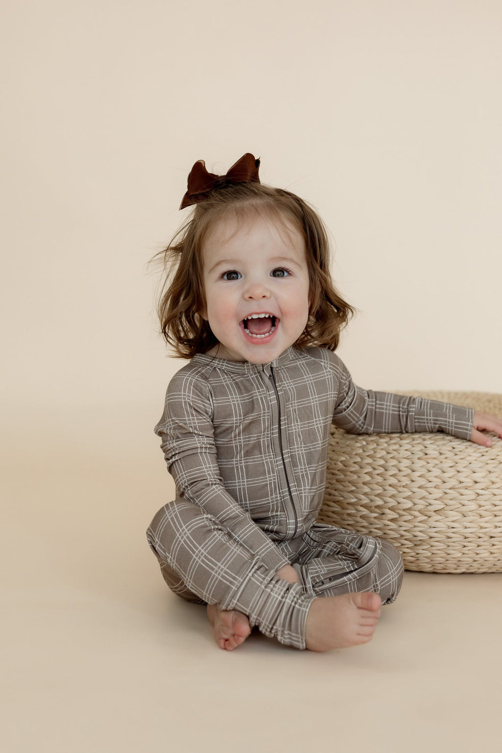 Baby Zip Sleeper – Brown Cocoa Plaid