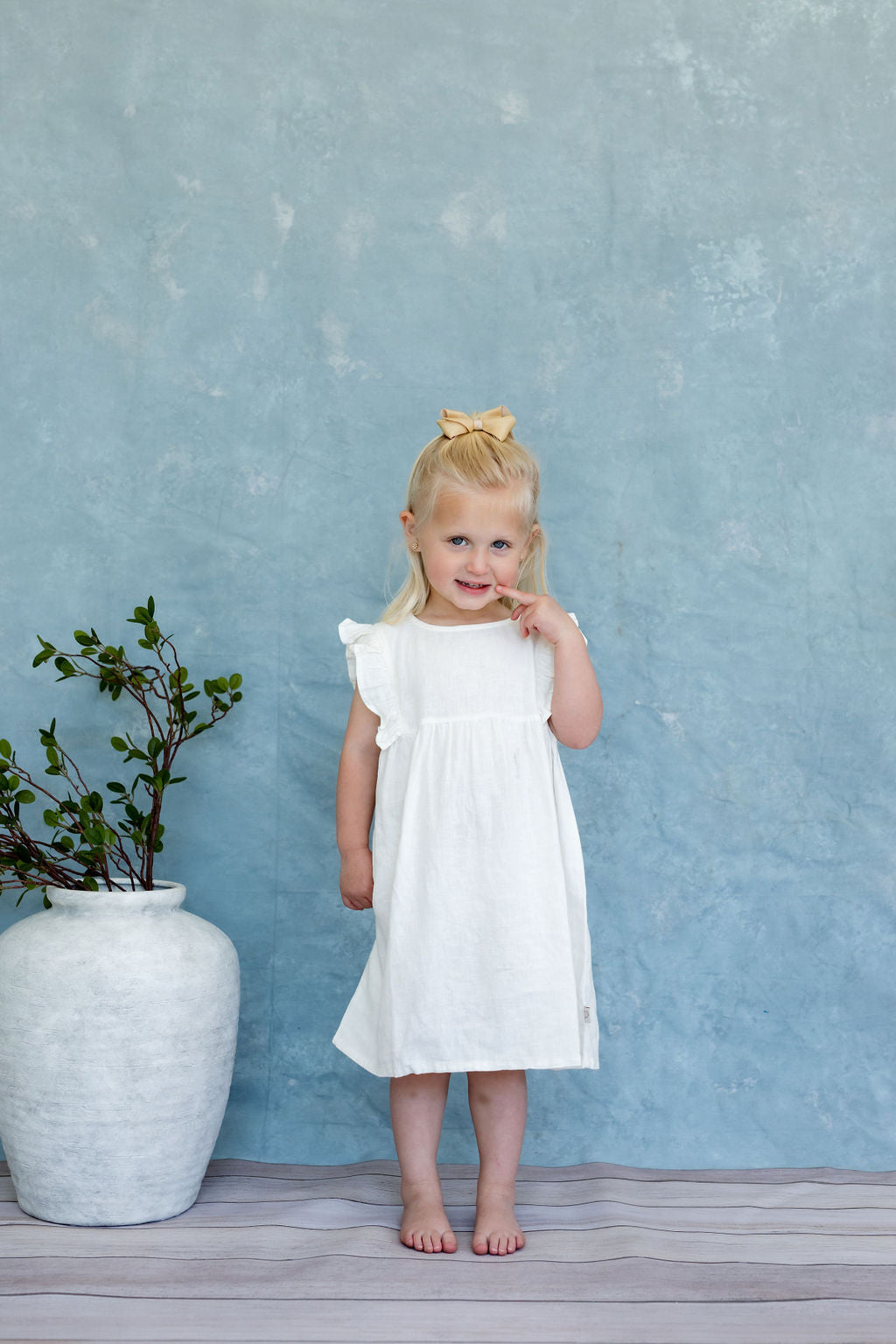 Girls Kimber Tank Dress – Cream