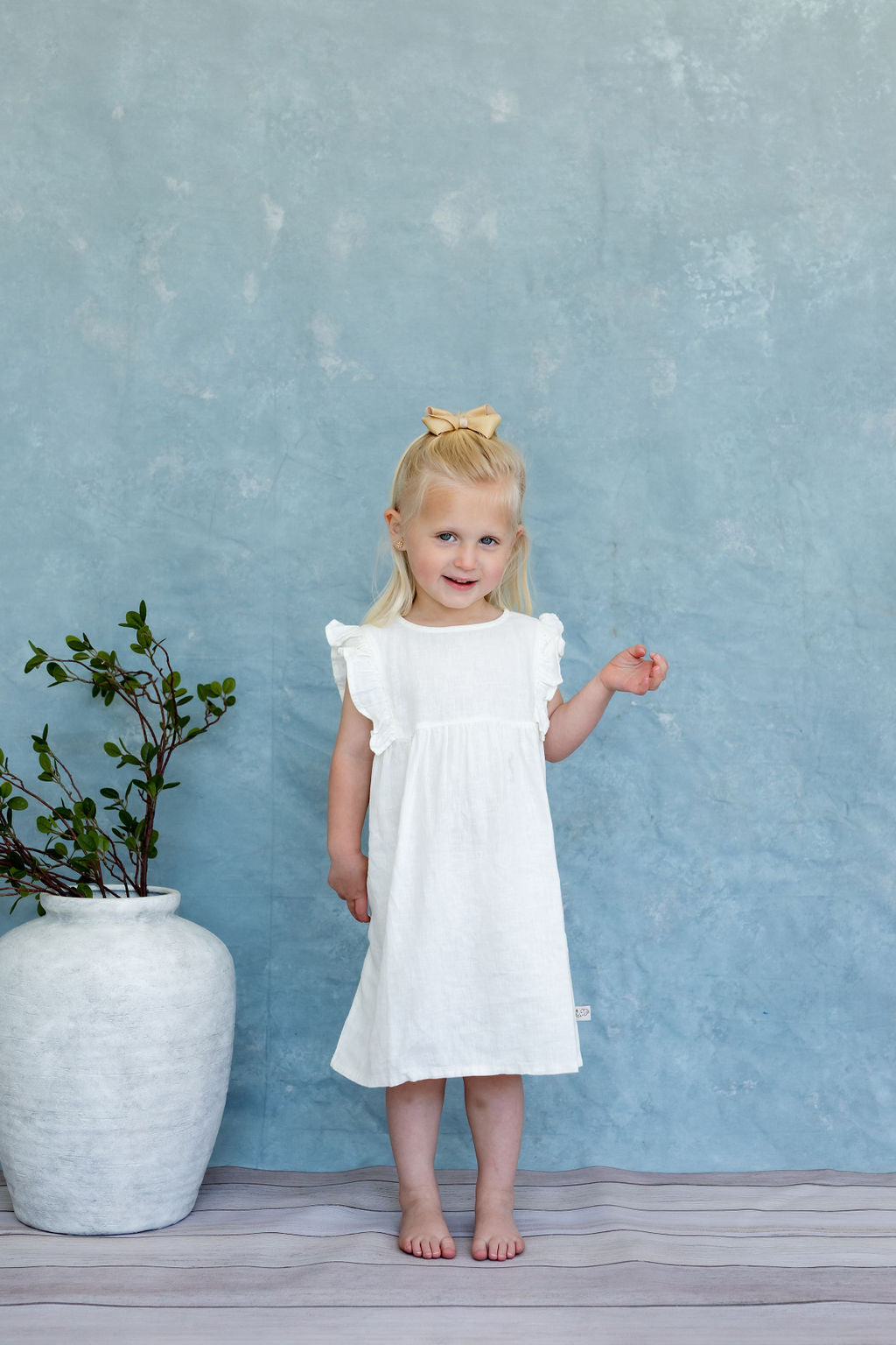 Girls Kimber Tank Dress – Cream