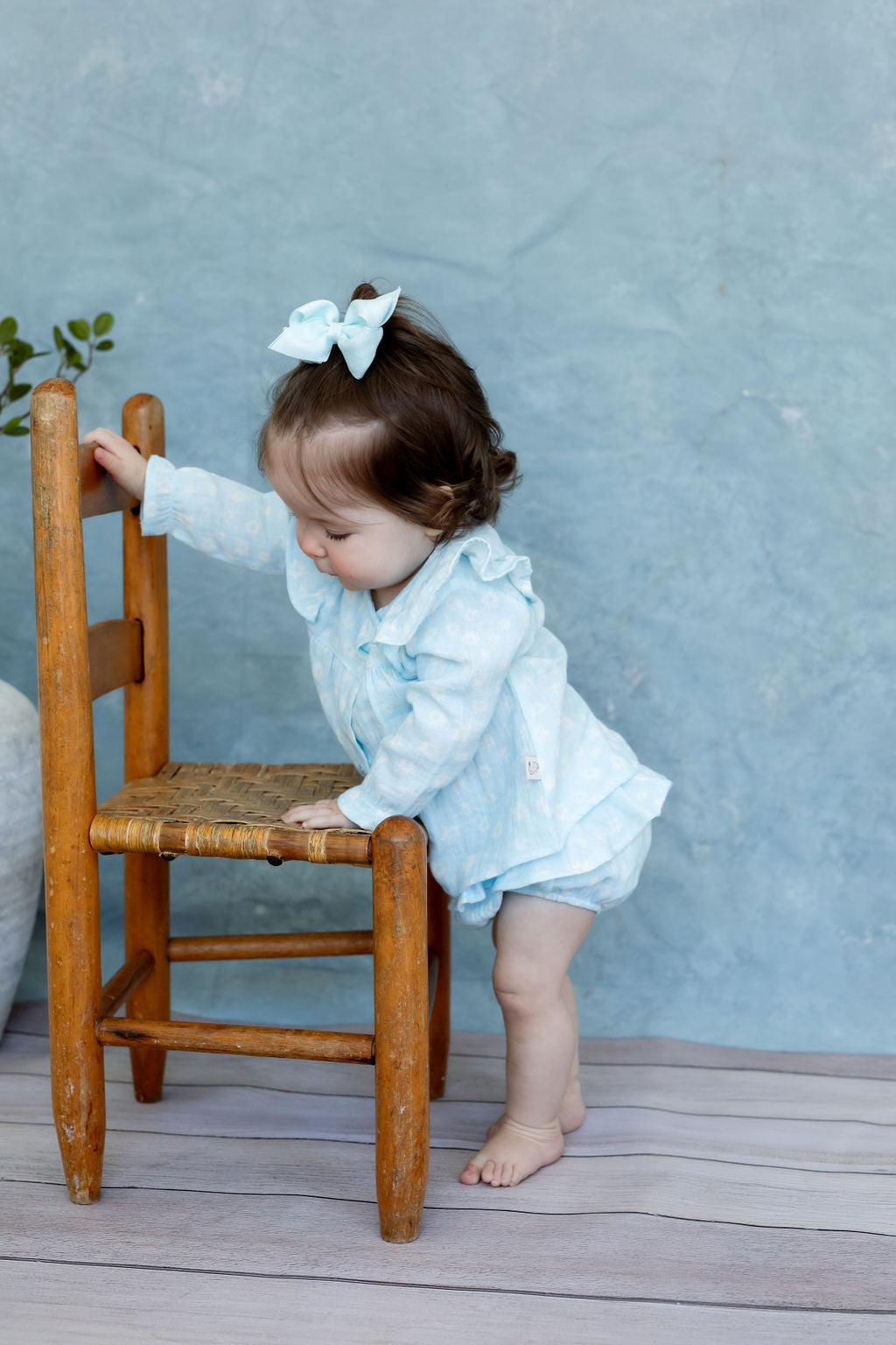 Linden Blouse & Bloomer Set | Tiny Blooms Ice