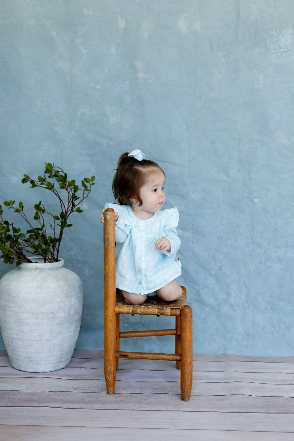 Linden Blouse & Bloomer Set | Tiny Blooms Ice