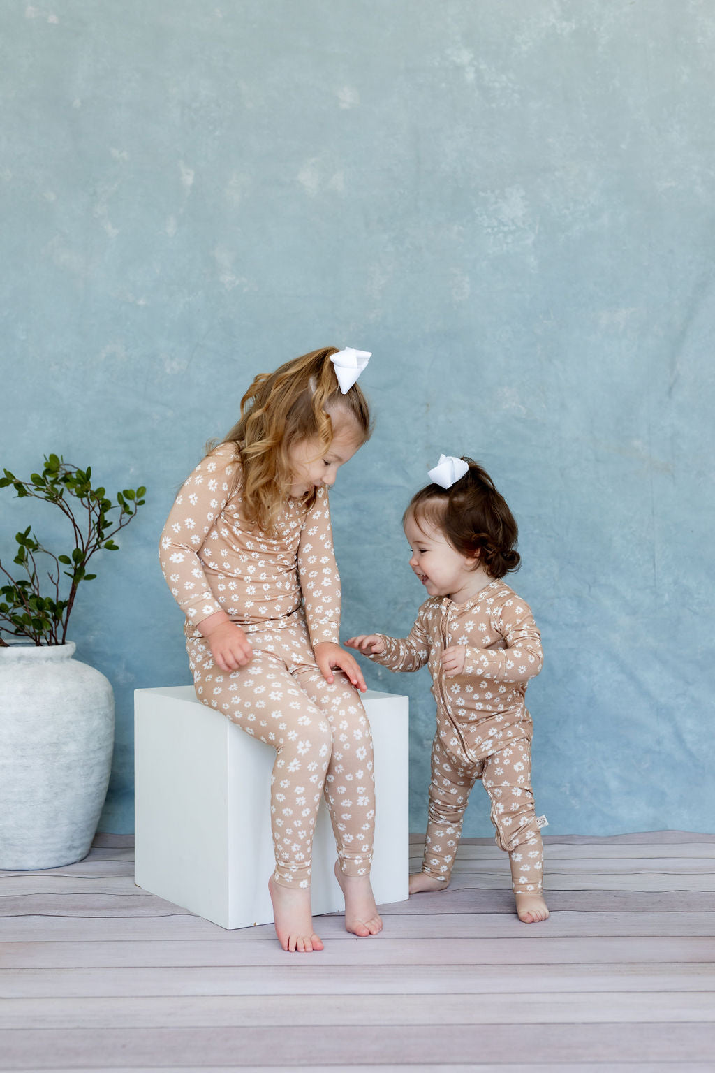 Two Piece Pajamas | Tiny Blooms Sand