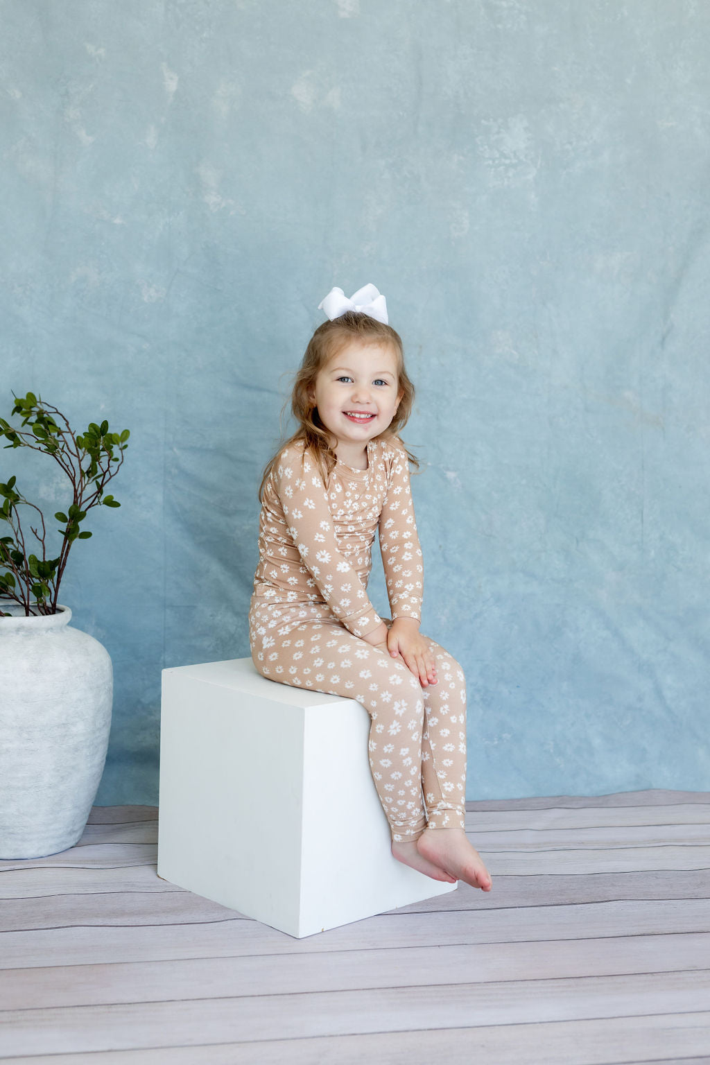 Two Piece Pajamas | Tiny Blooms Sand