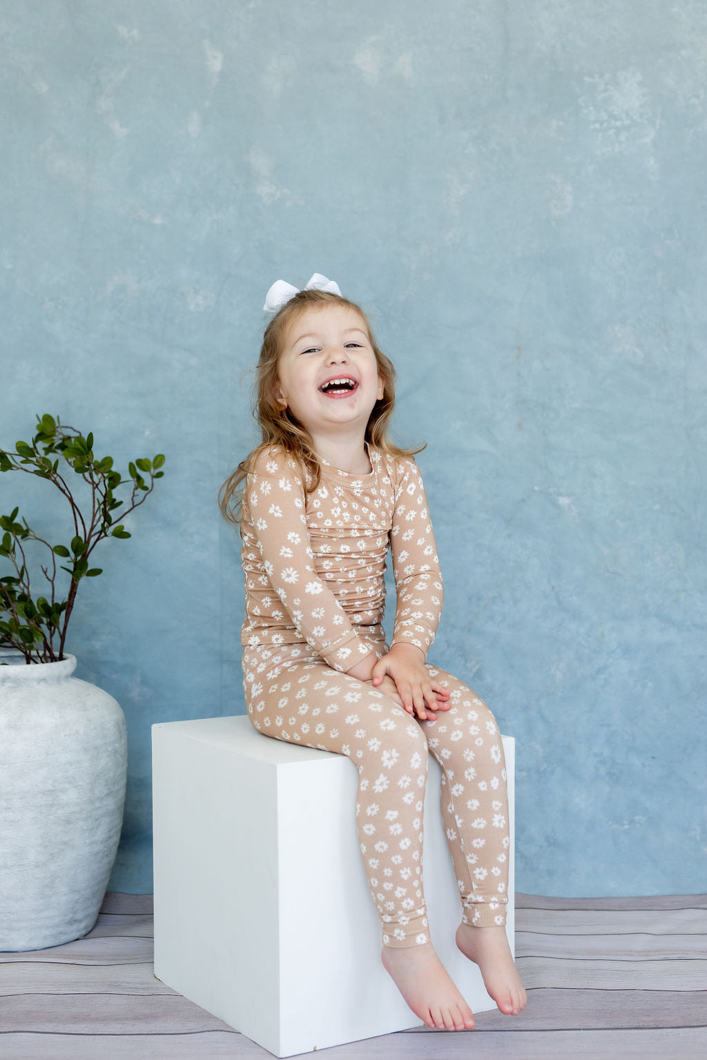 Two Piece Pajamas | Tiny Blooms Sand