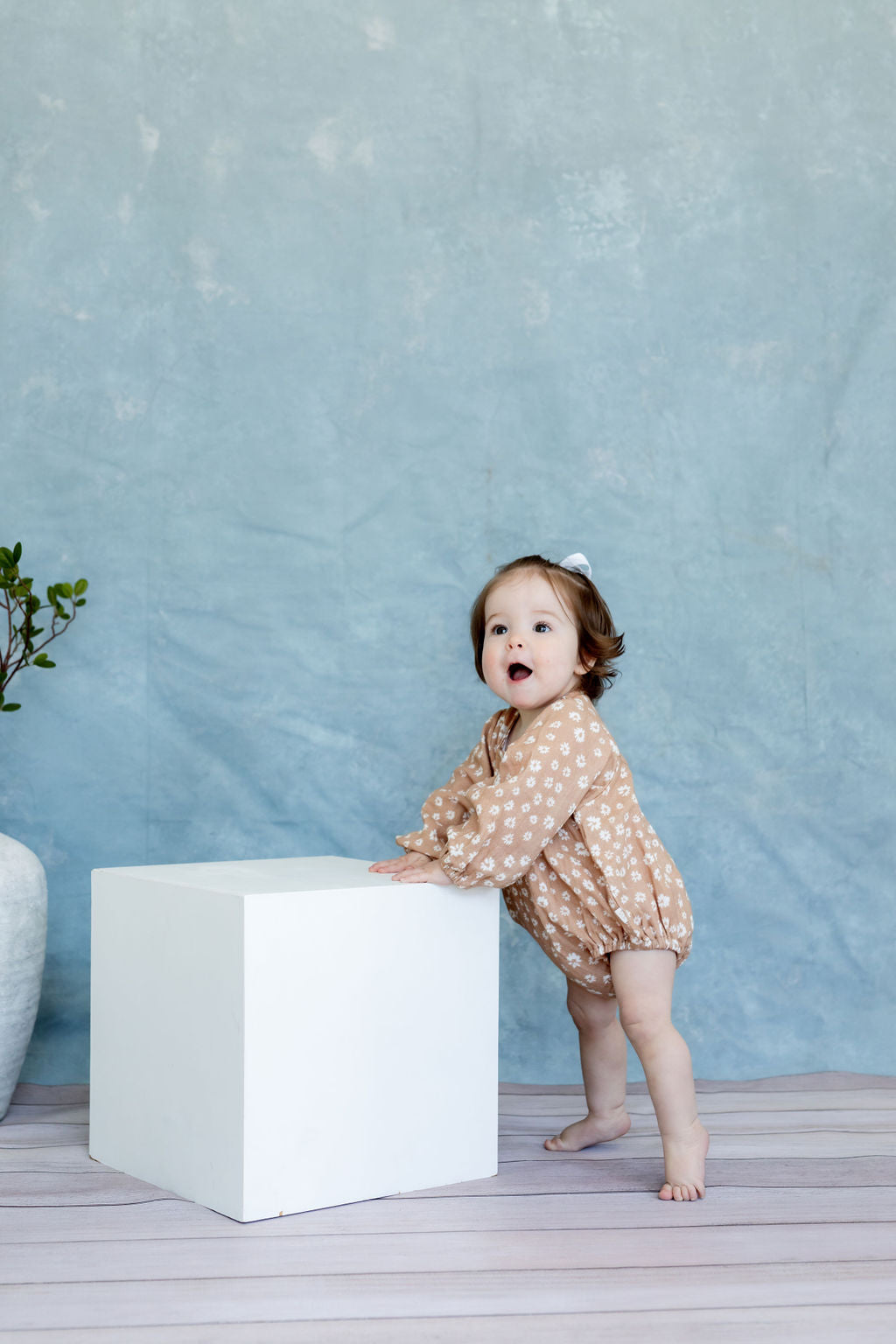 Remi Romper | Tiny Blooms Sand