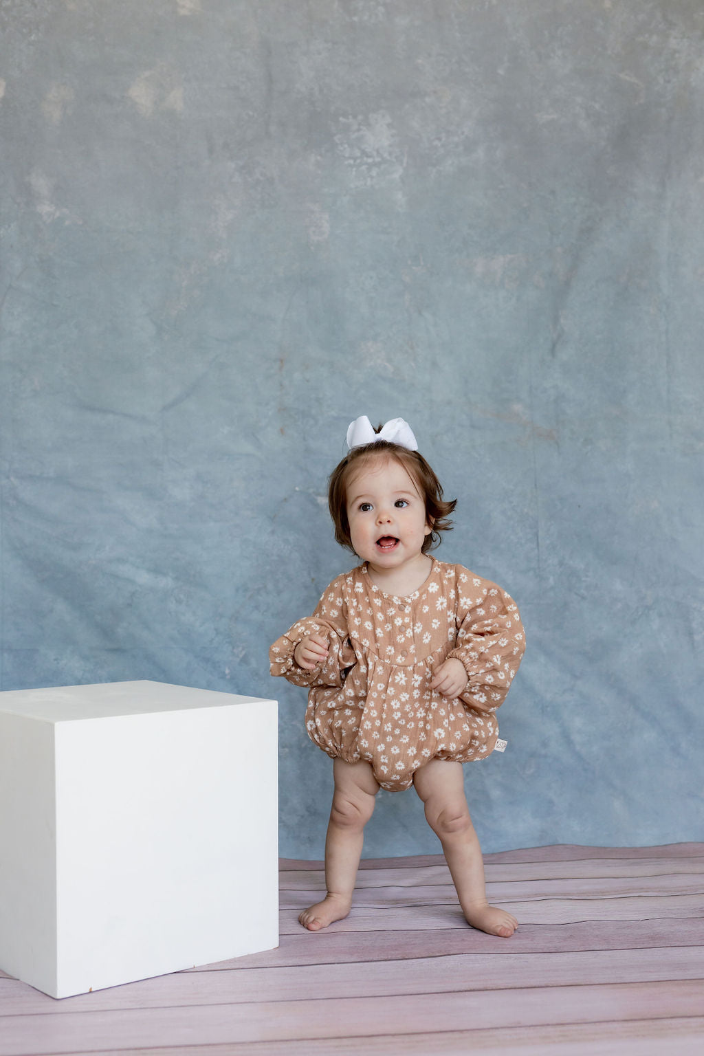 Remi Romper | Tiny Blooms Sand