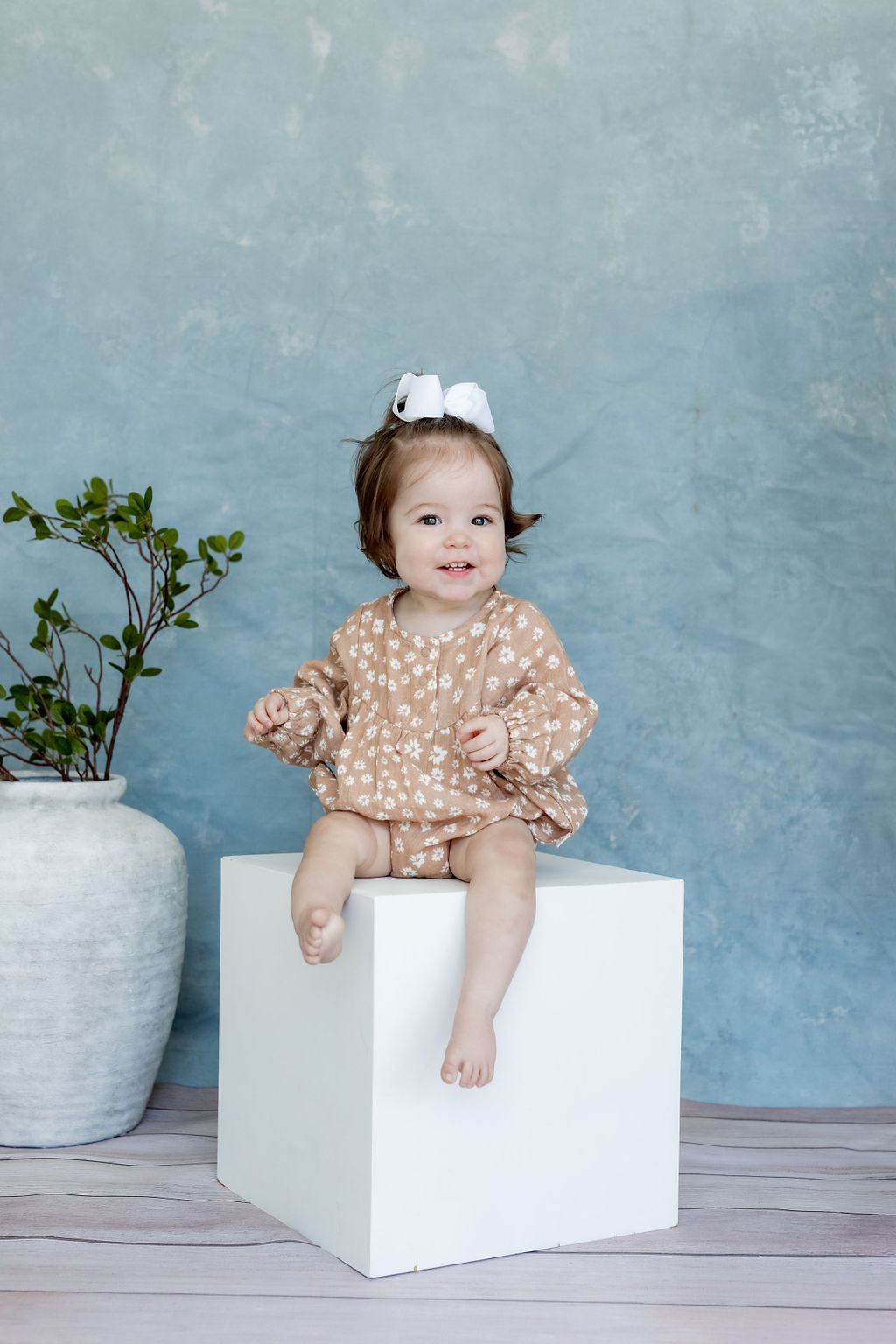 Remi Romper | Tiny Blooms Sand