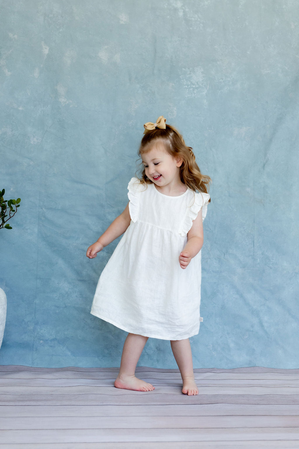 Girls Kimber Tank Dress – Cream