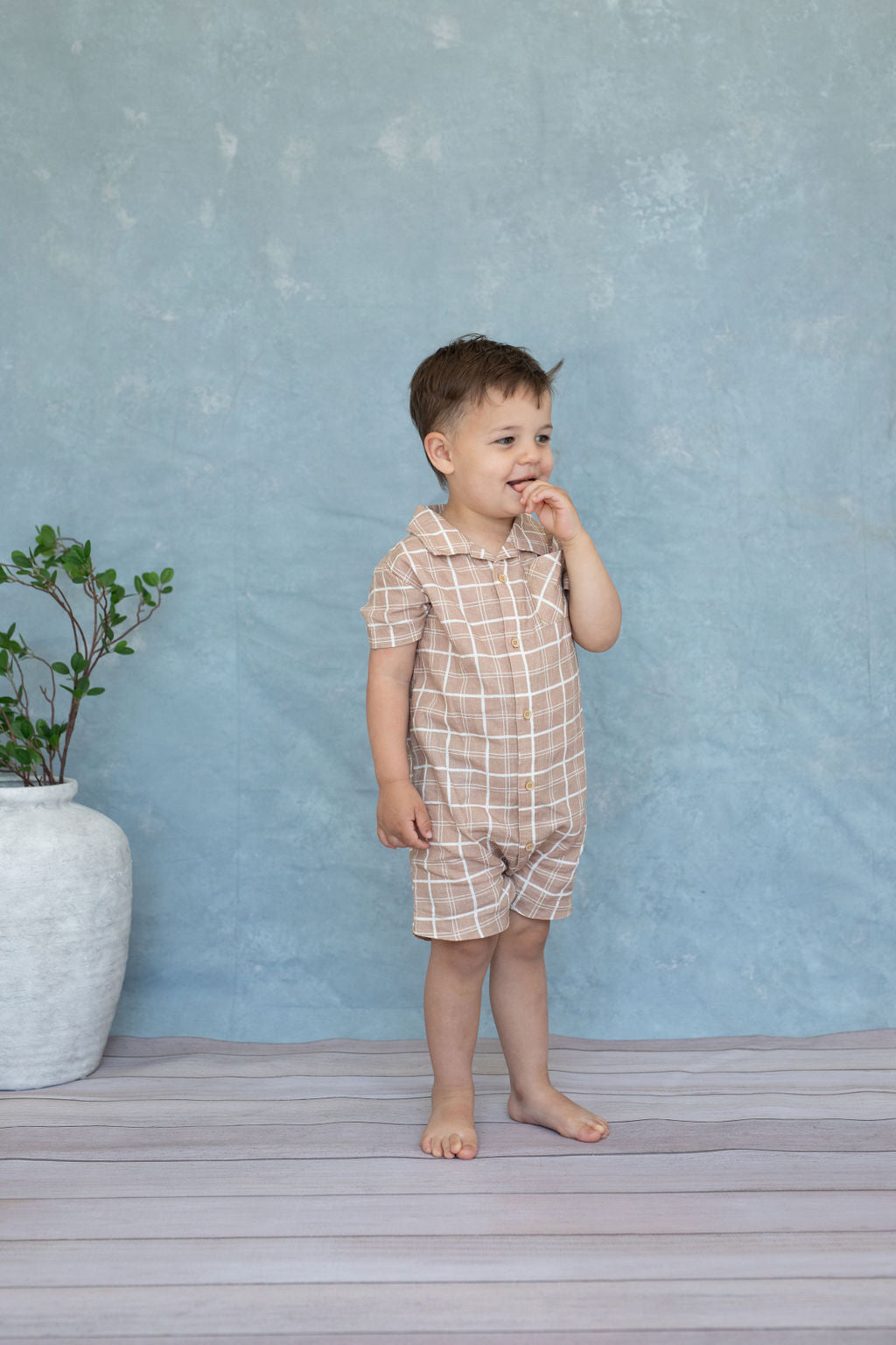 Ryman Romper – Sandy Horizon Plaid
