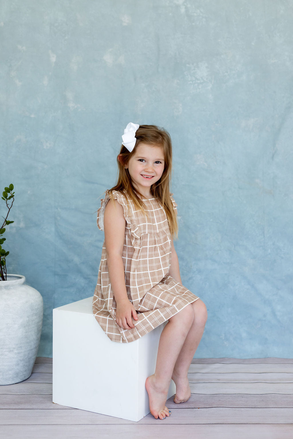 Girls Kimber Tank Dress – Sandy Horizon Plaid