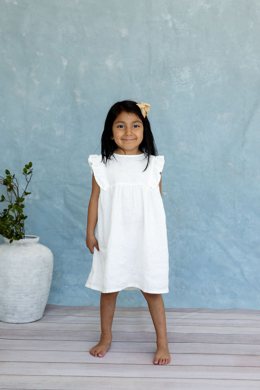 Girls Kimber Tank Dress – Cream