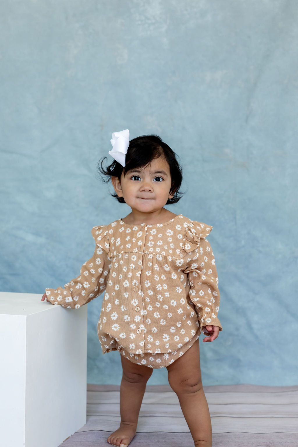 Linden Blouse & Bloomer Set | Tiny Blooms Sand