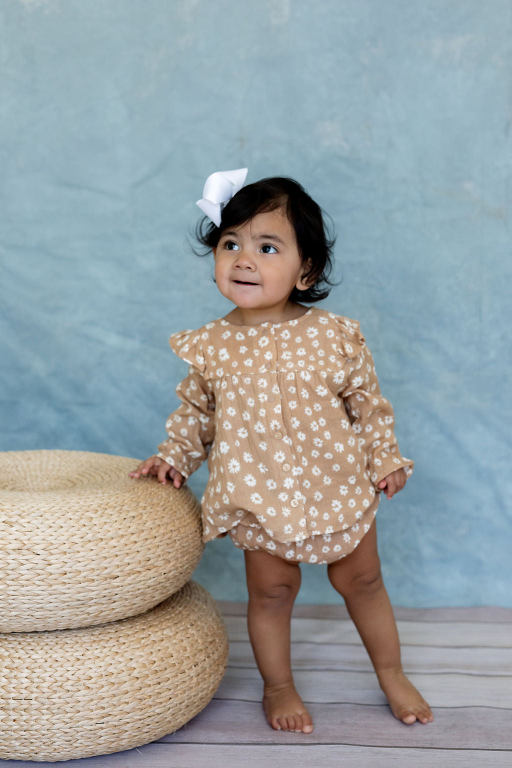 Linden Blouse & Bloomer Set | Tiny Blooms Sand