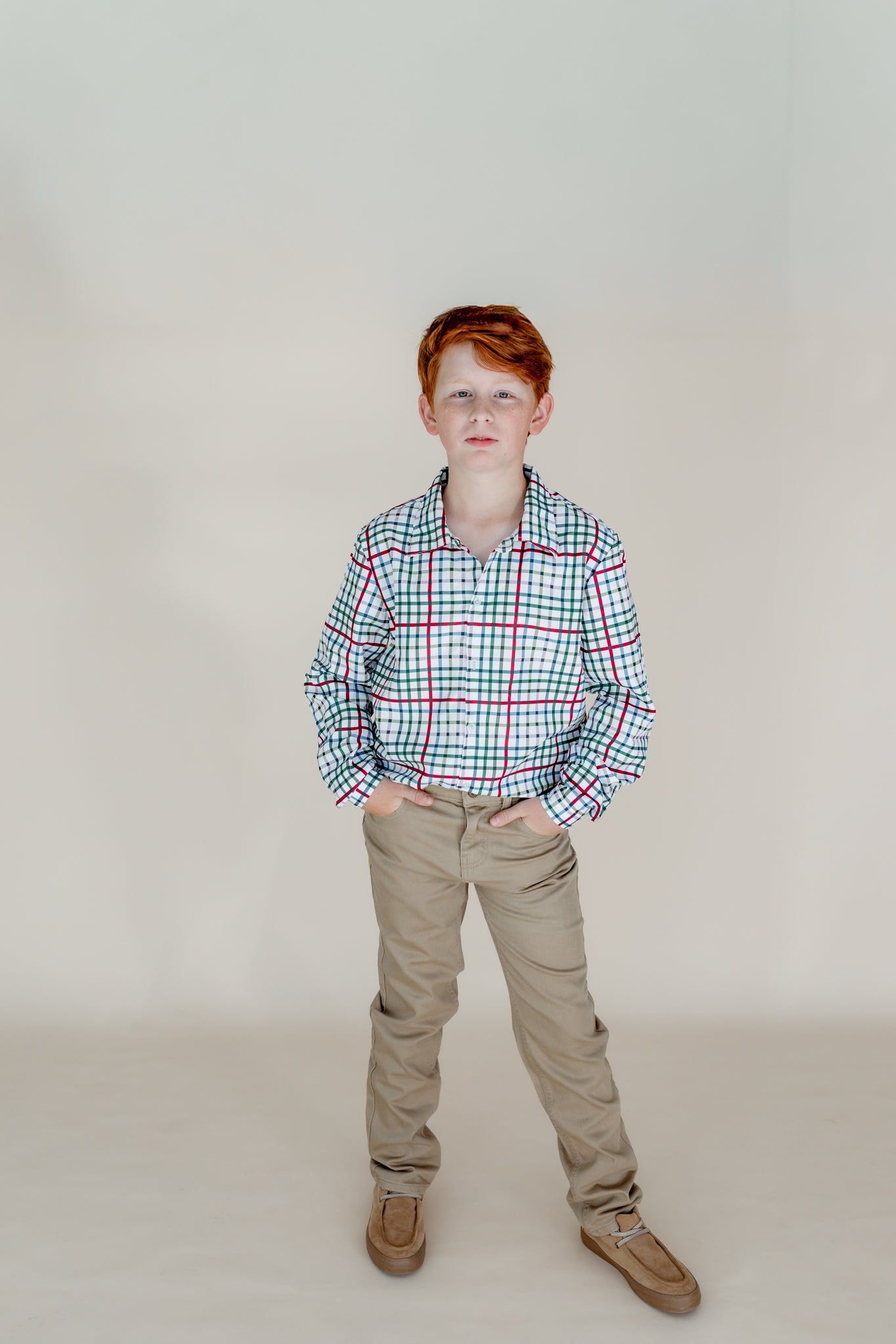 Boys Button-Up Shirt – Vintage Plaid