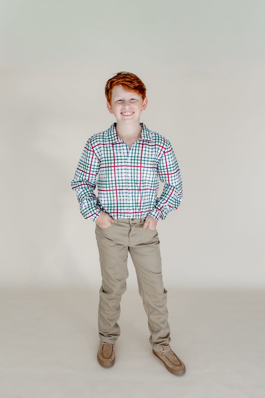 Boys Button-Up Shirt – Vintage Plaid