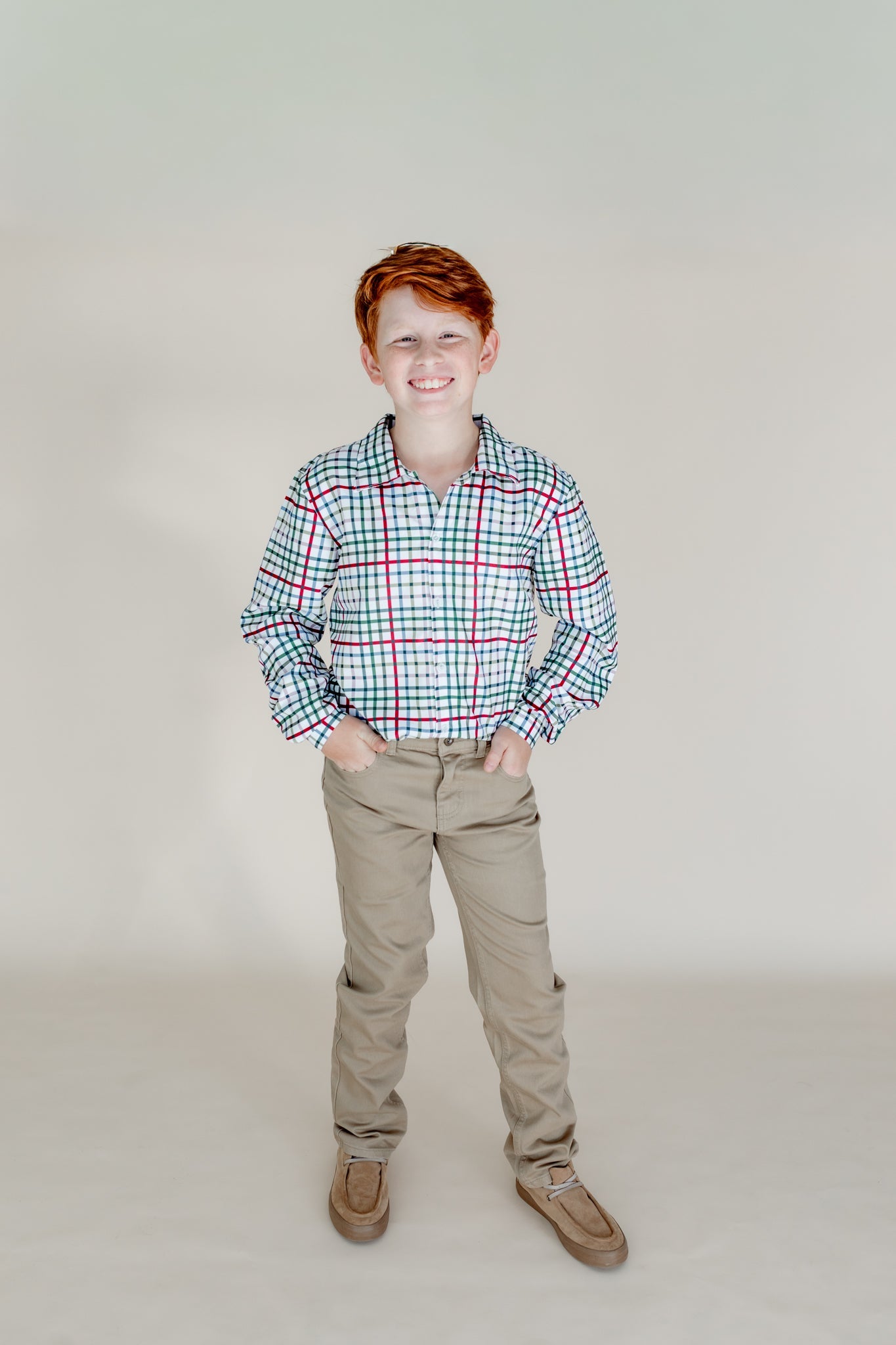 Boys Button-Up Shirt – Vintage Plaid