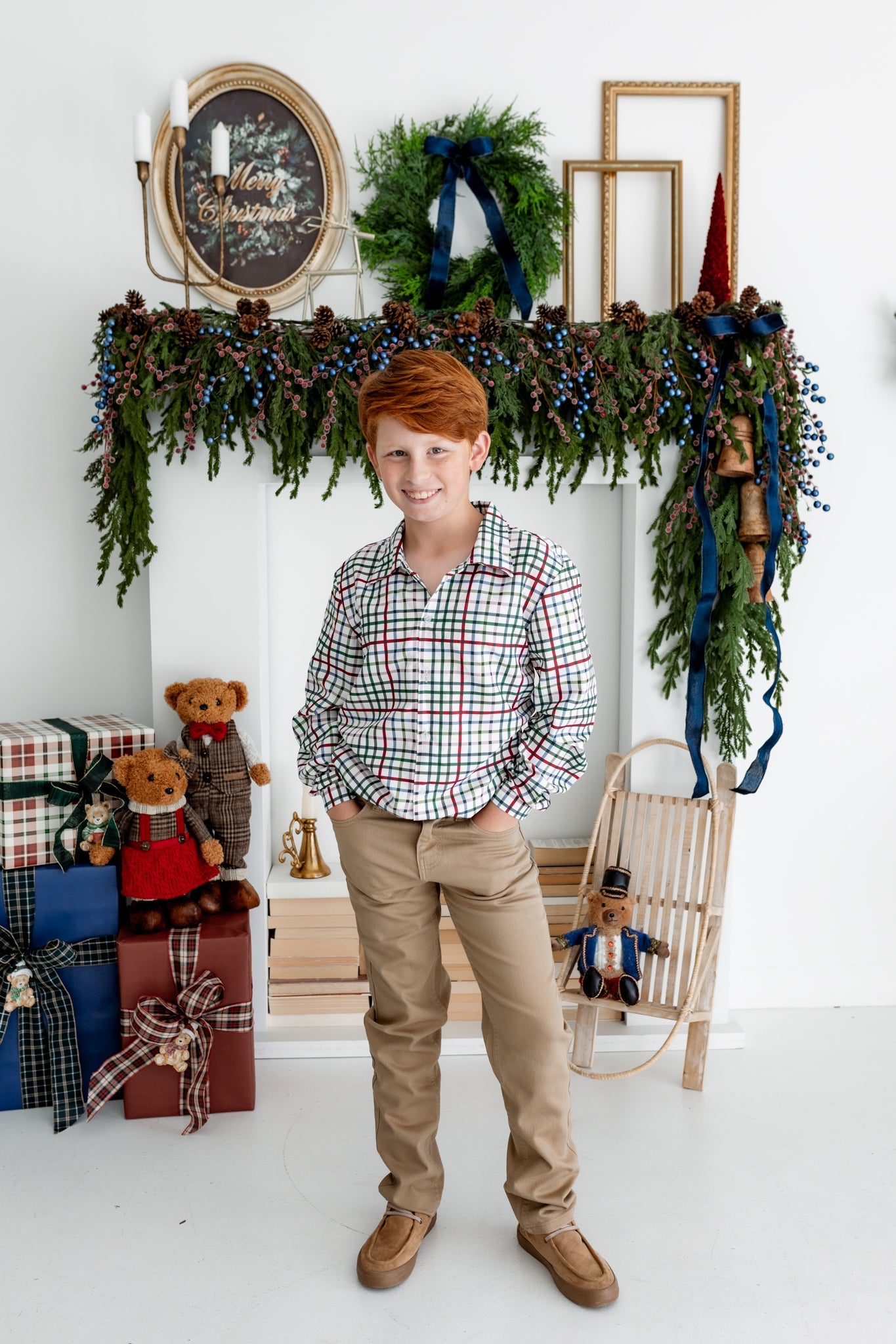 Boys Button-Up Shirt – Vintage Plaid