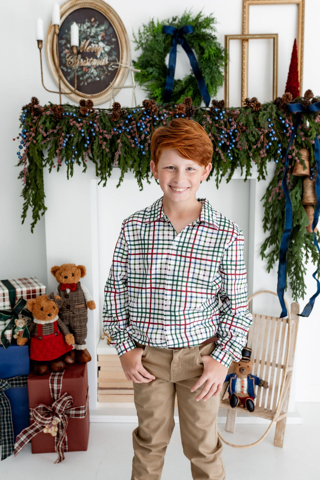 Boys Button-Up Shirt – Vintage Plaid