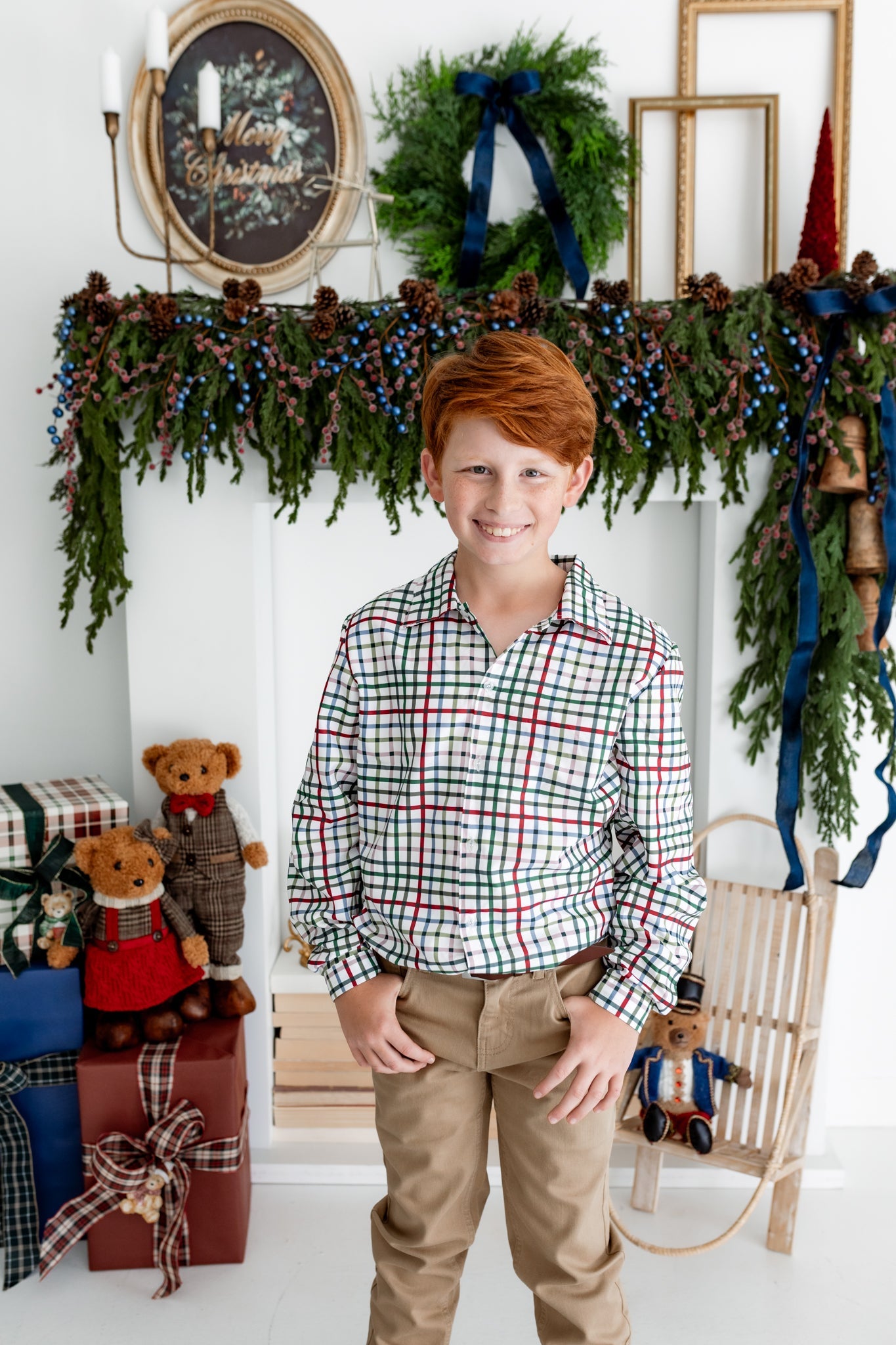 Boys Button-Up Shirt – Vintage Plaid