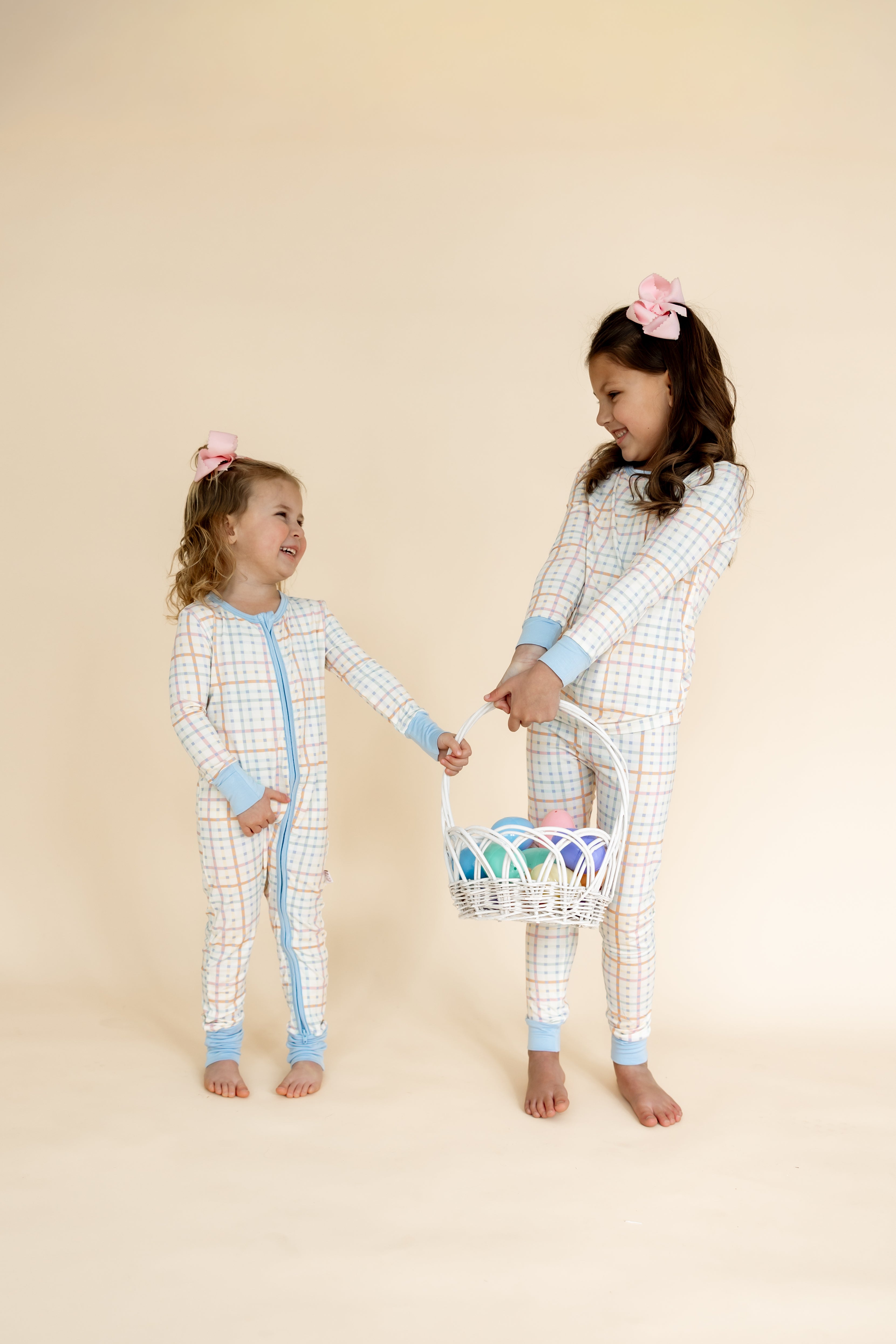 Two Piece Pajamas | Pastel Plaid
