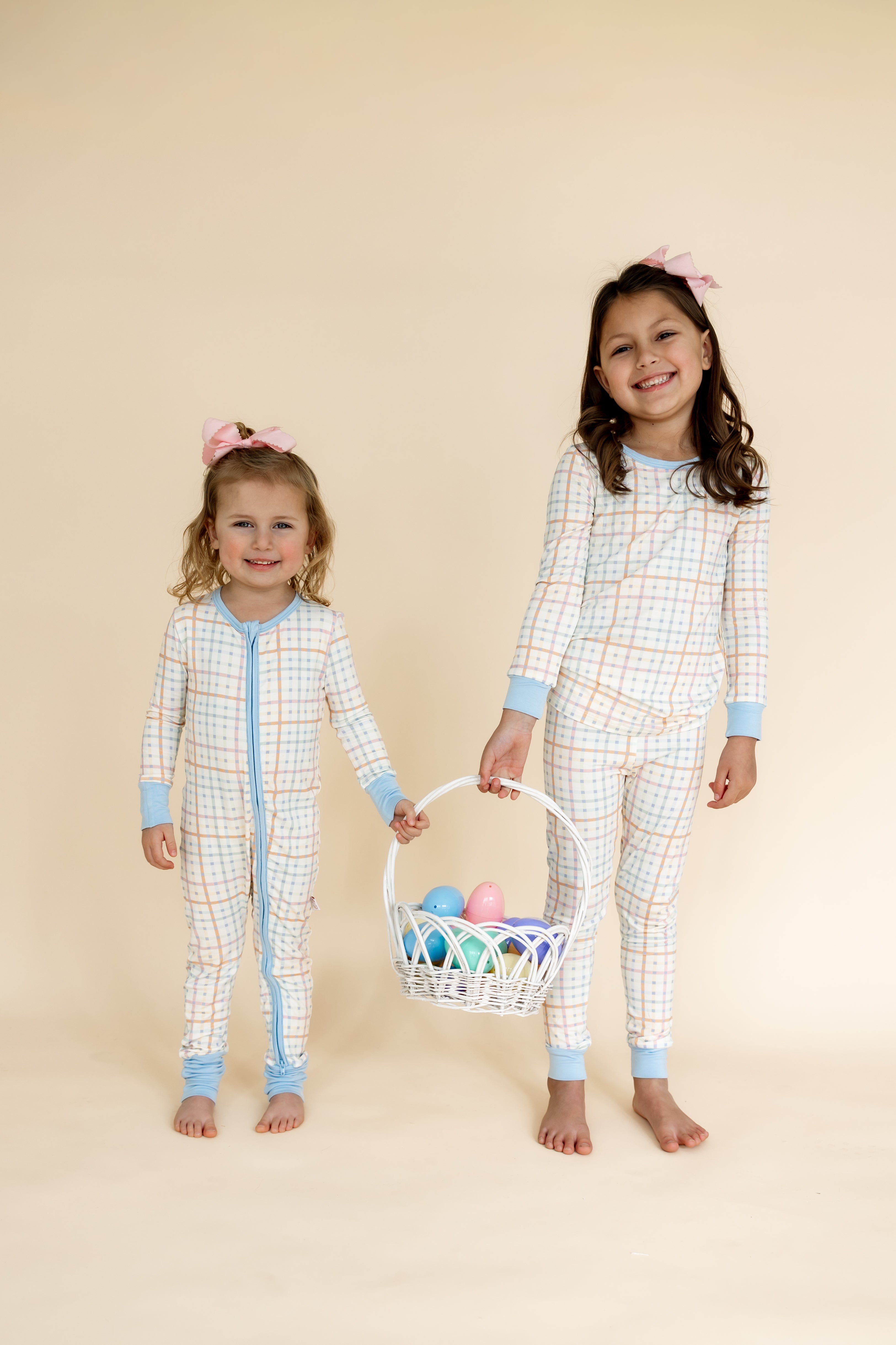 Two Piece Pajamas | Pastel Plaid