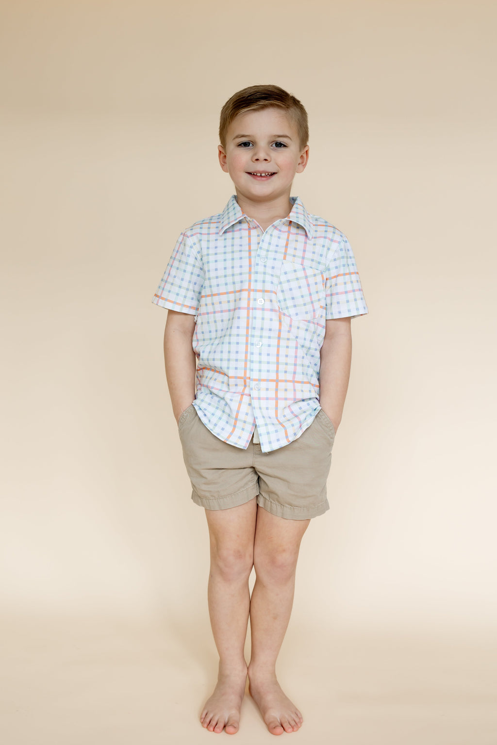 Owen Button Up  | Pastel Plaid