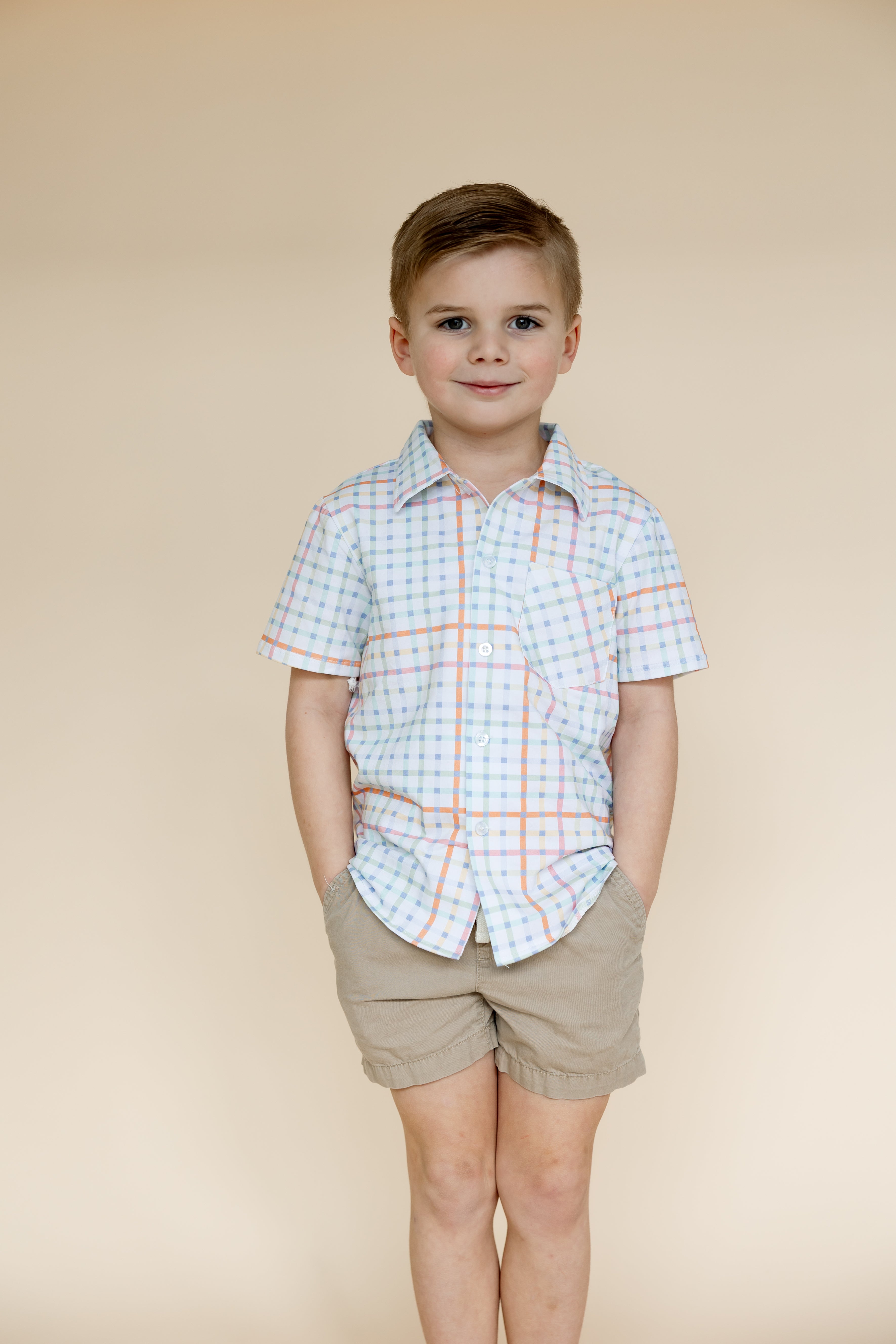 Owen Button Up  | Pastel Plaid